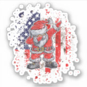 Sticker Père Noël avec drapeau américain (Devant)