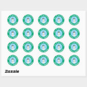 Sticker Père Noël avec nom personnalisé mignon Sno (Feuille)