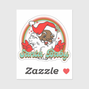 Sticker Père Noël Baby Black Santa Clause Melanin Christma