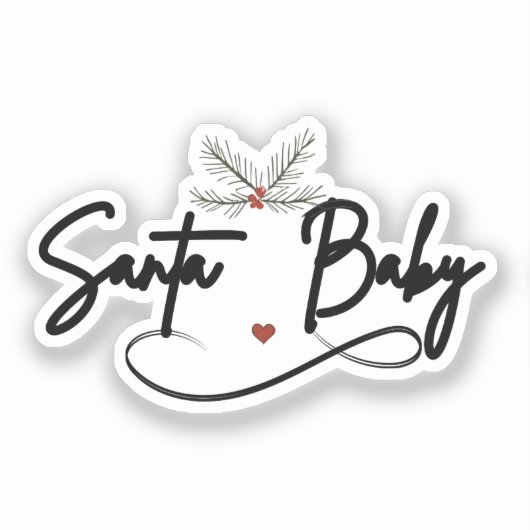 Sticker Père Noël Baby - Flirty Holiday Script (Recto)