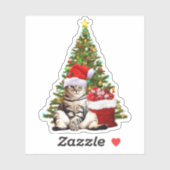 Sticker Père Noël Cat (Feuille)