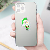 Sticker Père Noël chibi en costume vert (Téléphone)