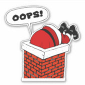 Sticker Père Noël coincé dans l'autocollant Chiminey (Devant)