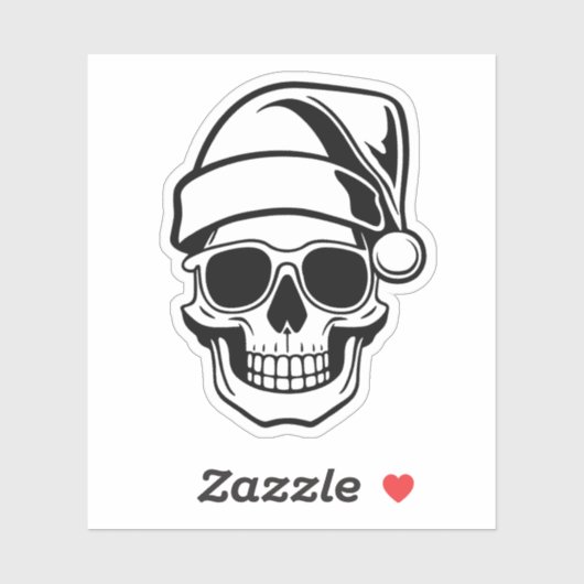 Sticker Père Noël crâne Goth Noël (Feuille)