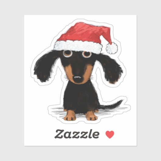 Sticker Père Noël Dachshund | Doxie Clause Noël (Feuille)