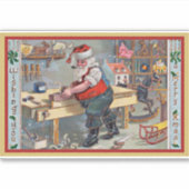 Sticker Père Noël dans son atelier (Devant)