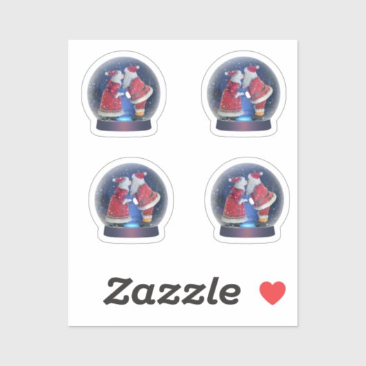 Sticker Père Noël et Mme Claus (Feuille)