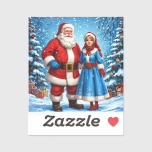 Sticker Père Noël et Snow Maiden