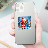 Sticker Père Noël et Snow Maiden (Téléphone)