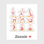Sticker Père Noël Faire des exercices de yoga Pose Méditat (Feuille)