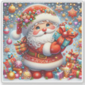 Sticker Père Noël festive et Noël joyeux (Devant)