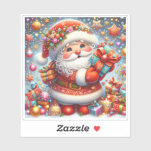 Sticker Père Noël festive et Noël joyeux