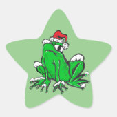 Sticker père Noël Frog Cartoon Merry X-Mas (Devant)