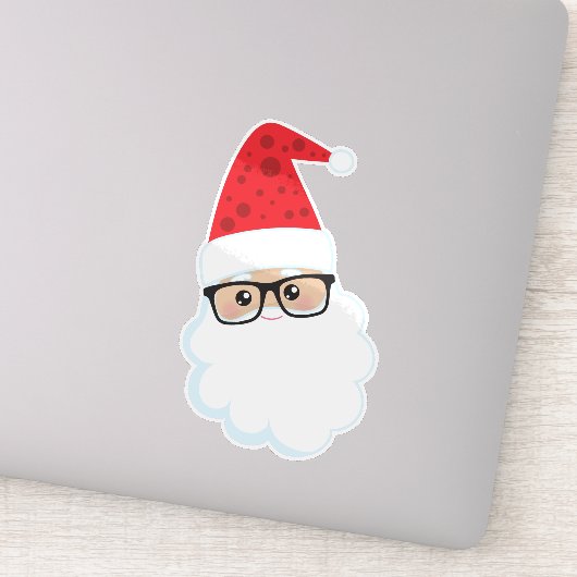 Sticker Père Noël, Hipster Père Noël, Noël, Vêtements (Détail)