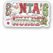 Sticker Père Noël Infirmière Favorite, Joyeuse Infirmière, (Devant)