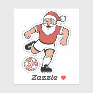 Sticker Père Noël Jouer au football Joueur de Noël Sport
