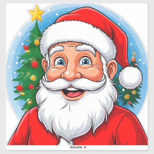 Sticker Père Noël joyeux (Feuille)