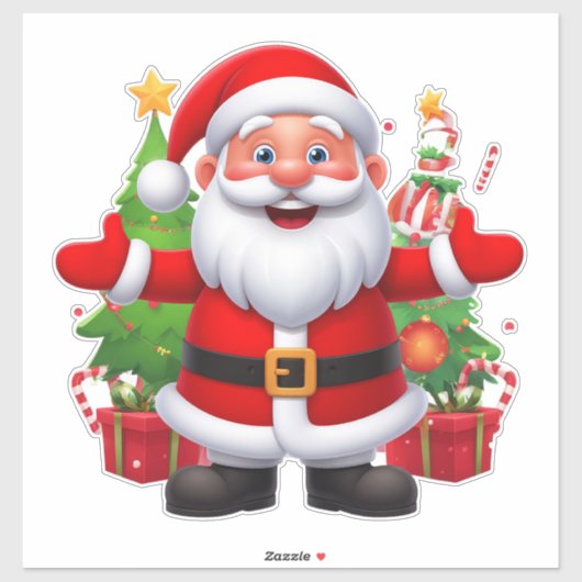 Sticker Père Noël joyeux (Feuille)