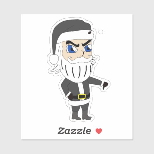 Sticker père noël méchant (Feuille)