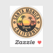 Sticker Père Noël Monica California Sunset Vacances Souven (Feuille)