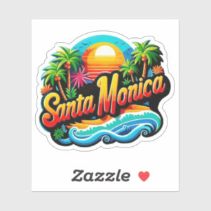 Sticker Père Noël Monica, Californie États-Unis