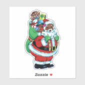 Sticker Père Noël noire avec jouets (Feuille)