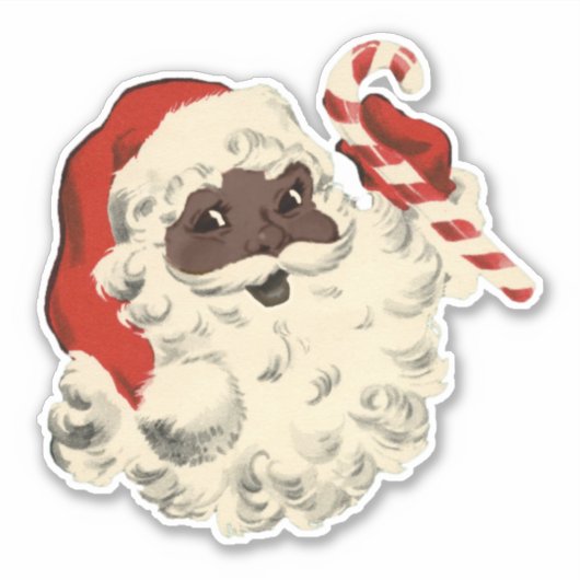 Sticker Père Noël noire avec Sucre de canne (Devant)