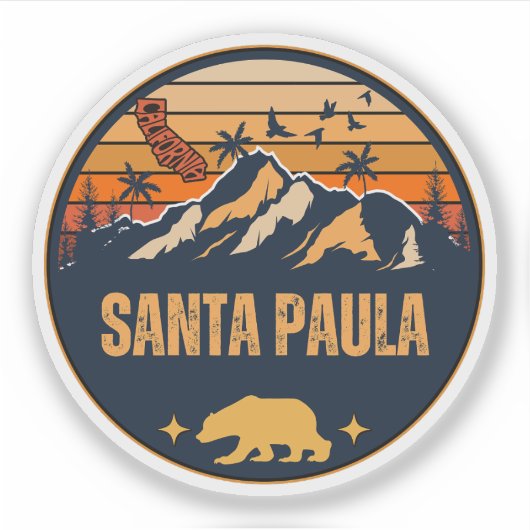 Sticker Père Noël Paula, Californie (Devant)
