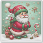 Sticker Père Noël se préparant avec délice pour Noël (Devant)