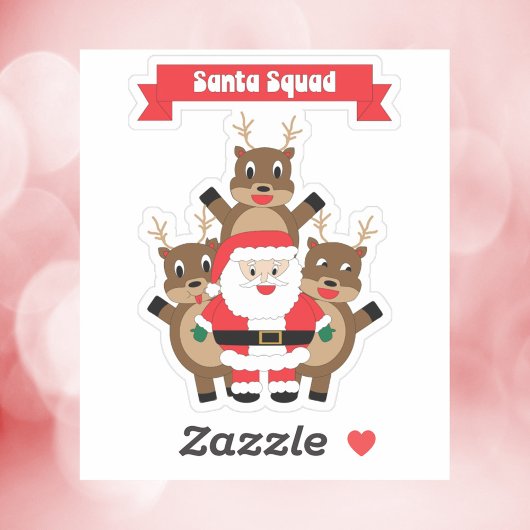 Sticker Père Noël Squad Christmas Reindeer Drôle