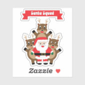 Sticker Père Noël Squad Christmas Reindeer Drôle (Feuille)