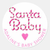 Sticker père Noël Sucre de canne rose bébé (Devant)