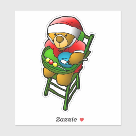 Sticker Père Noël Teddy Bear (Feuille)