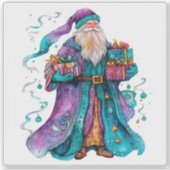 Sticker Père Noël Violet cadeau de vacances Laden (Devant)