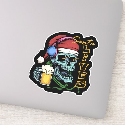 Sticker Père Noël Vit Skull ID857 (Détail)