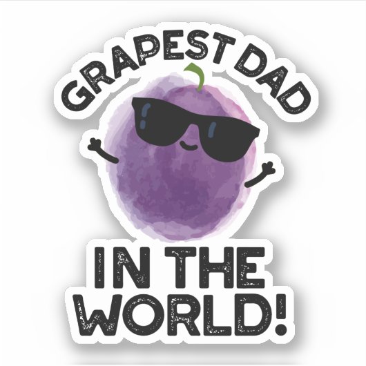 Sticker Père Raisin Dans Le Monde Drôle Fruit Pun (Devant)