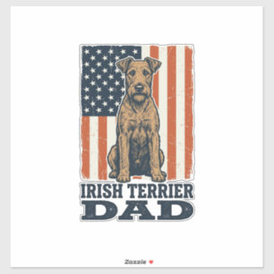 Sticker Père Terrier Irlandais Patriotique Vintage