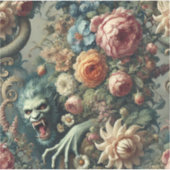 Sticker Peril baroque - Coussin floral gothique (Devant)