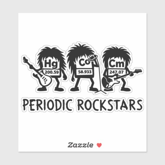 Sticker Periodic Rockstars Chemistry Humor (Feuille)
