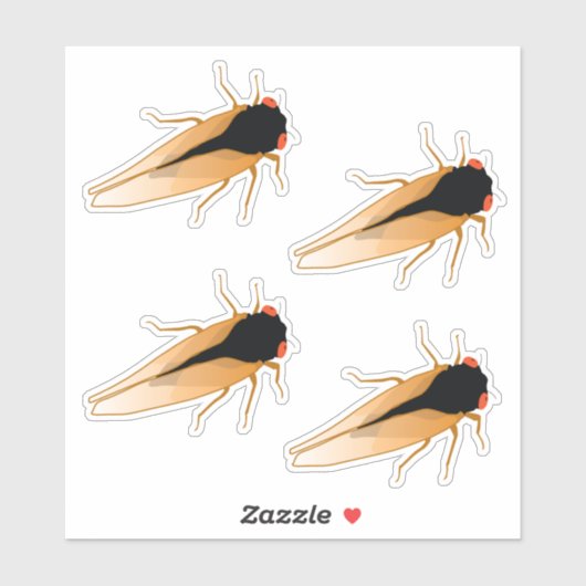 Sticker Périodique 17 ans Cicadas Magicicada (Feuille)