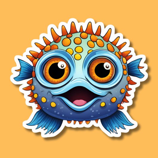 Sticker Perle Puffer Poisson étanche