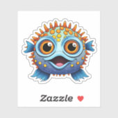 Sticker Perle Puffer Poisson étanche (Feuille)