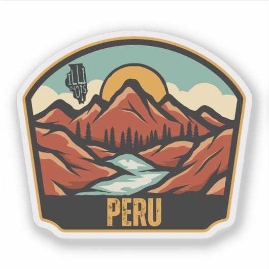 Sticker Pérou, Illinois  (Devant)