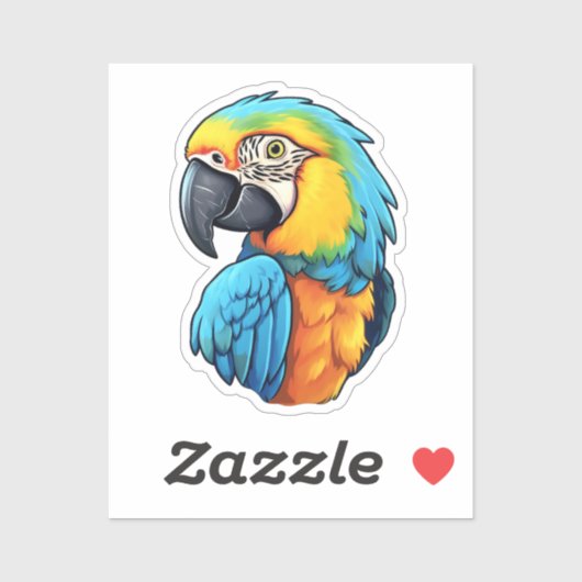 Sticker Perroquet (Feuille)