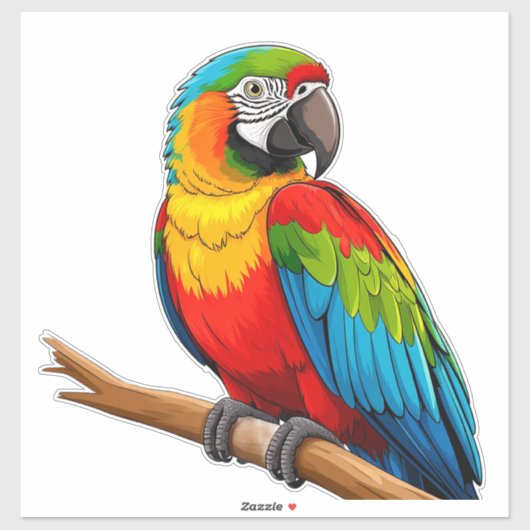 Sticker Perroquet Arc-en-Ciel Vibrant (Feuille)