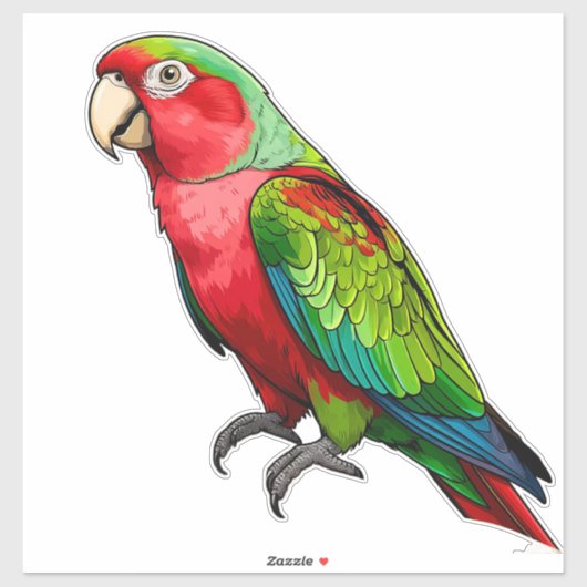 Sticker Perroquet arc-en-ciel vibrant (Feuille)