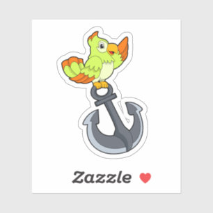 Sticker Perroquet avec Ancre