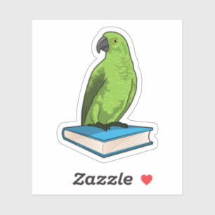 Sticker Perroquet avec livre