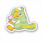 Sticker Perroquet avec thermomètre clinique (Devant)