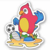 Sticker Perroquet comme joueur de football avec Soccer (Devant)